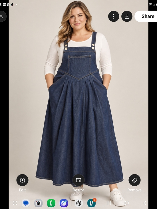 HALARA Dresses & Skirts - HALARA Dark Blue Denim Pinafore Dress